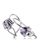 Sterling silver 925 14k 583 Alexandrite earrings vec053s Russian Soviet USSR Vintage style Art Deco style